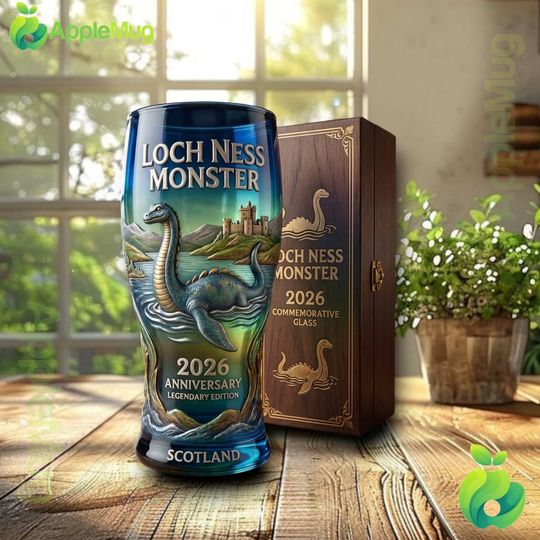 Loch Ness Monster 2026 Anniversary Pint Glass Scotland Beer Cup