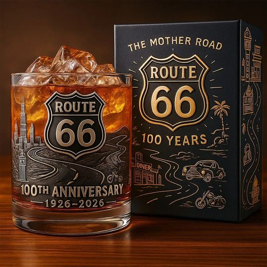 Route 66 100Th Anniversary Limited Edition 2025 Whiskey Glass - No Box