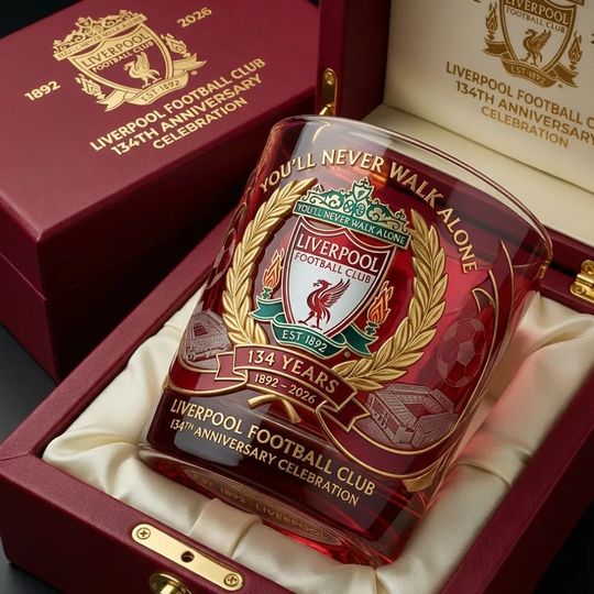 Liverpool Fc 134Th Anniversary Limited Edition Red Whiskey Glass 2026 - No Box