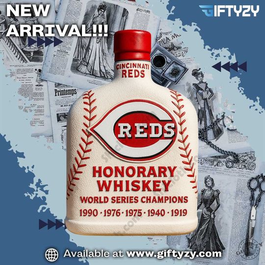 Cincinnati Reds 5X World Series Champs Whiskey Bottle Christmas Gift