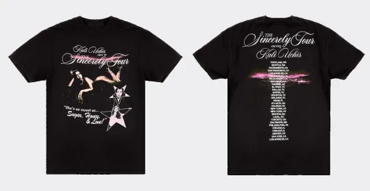 Kali Uchis 2026 Tour Poster Graphic Multicolor Short Sleeves Unisex T Shirt