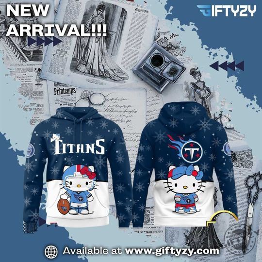 Hello Kitty X football Tennessee Titans Football Christmas 3D Hoodie
