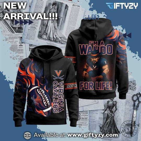 Football Team Virginia Cavaliers Im A Wahoo For Life Victory Flame 3D Hoodie