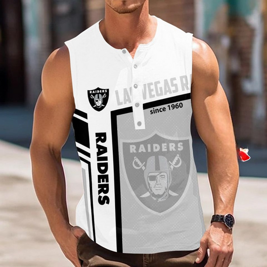 Las Vegas Raiders Button Tank Tops Sleeveless Summer Shirt