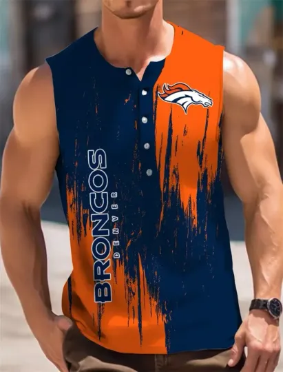 Denver Broncos Men's Muscle Button Shirts