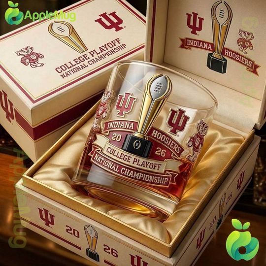 Indiana Hoosiers 2026 College Playoff Whiskey Glass