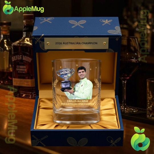 Carlos Alcaraz 2026 Australian Open Champion Whiskey Glass