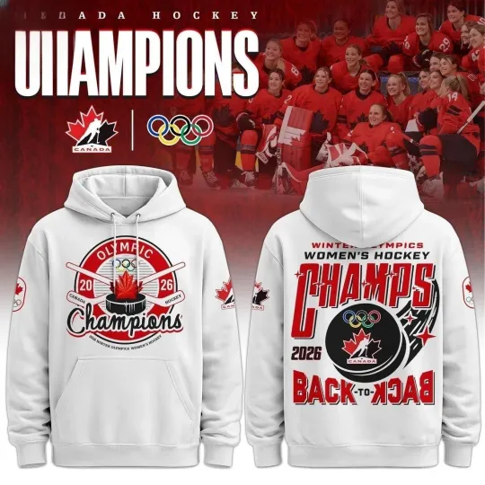 Canada Hockey Women 2026 Winter Olympics Milano Cortina Back to Back Hoodie