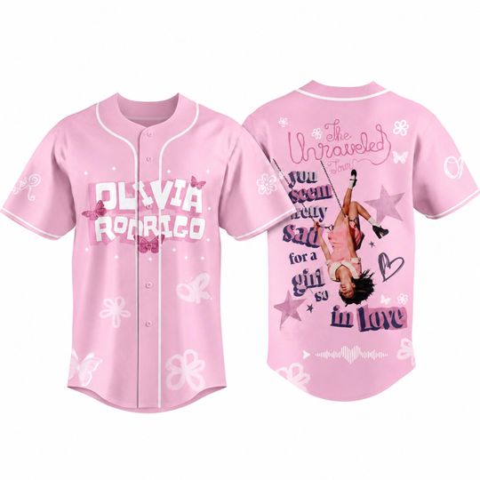 Olivia Rodrigo Unraveled Tour 2026 Baseball Jersey Pop Concert Fan Shirt