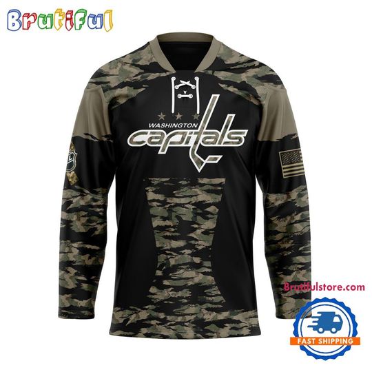 NHL Washington Capitals Custom Honoring Veterans Camo Hockey Jersey
