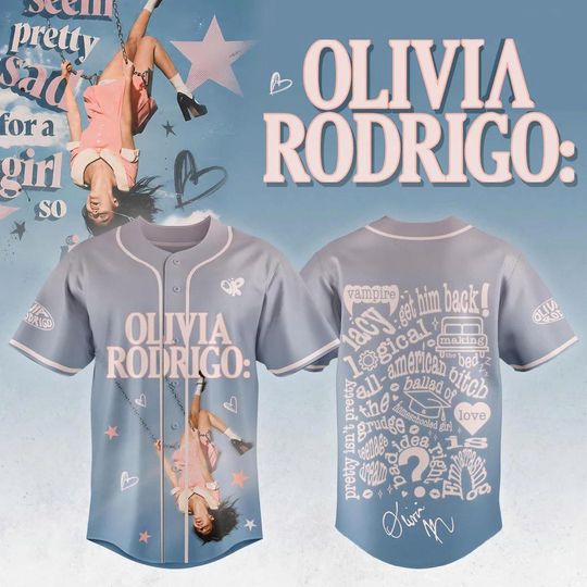 Olivia Rodrigo Pretty Sad for a Girl in Love 2026 Baseball Jersey Vintage Pop Concert Fan Shirt