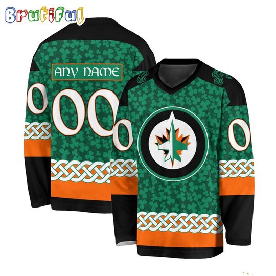 Personalized NHL Winnipeg Jets Jersey Special St.Patrick’s Day Design Hockey Jersey