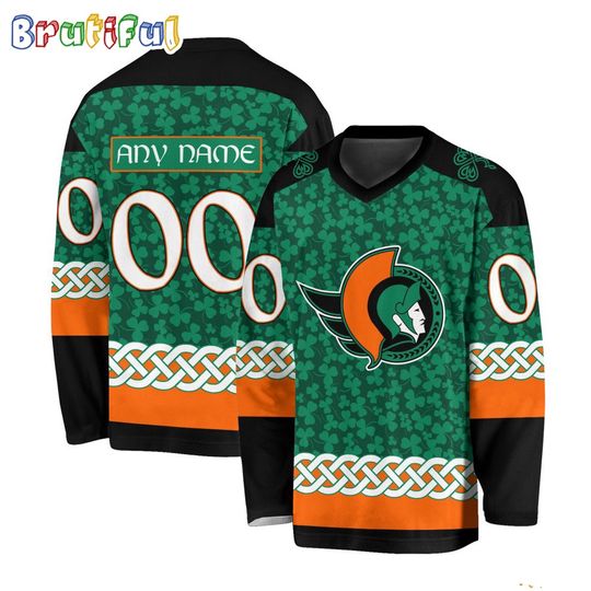 NHL Ottawa Senators Jersey Special St.Patrick’s Day Design Hockey Jersey