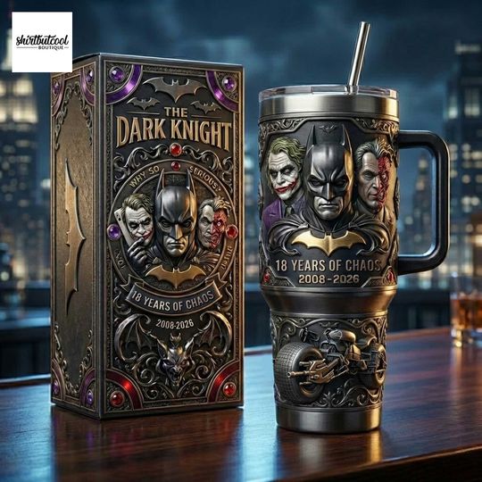 Batman The Dark Knight 18 Years Of Chaos 2008-2026 40oz Tumbler with Handle