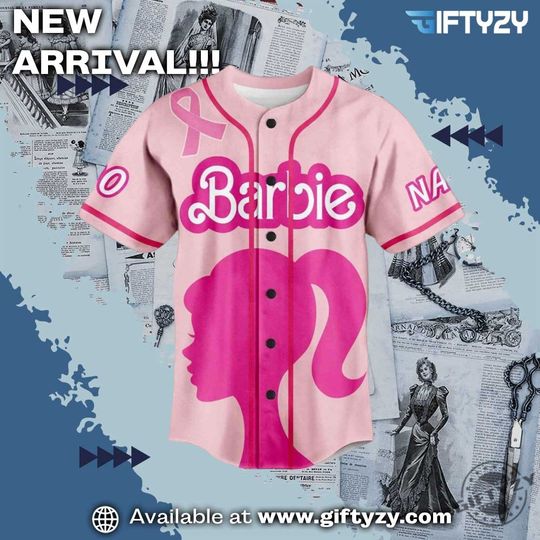 Barbie In October Wear Pink Custom Name Baseball Jersey