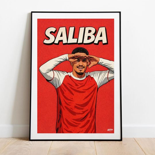 William Saliba Poster - Arsenal FC - Football Poster - Arsenal Print