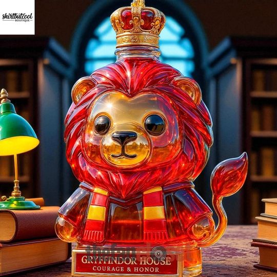 Hogwarts Gryffindor Lion Whiskey Bottle