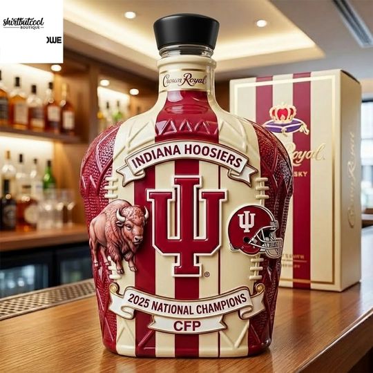 Indiana Hoosiers 2026 Cfp National Champions Whiskey Bottle