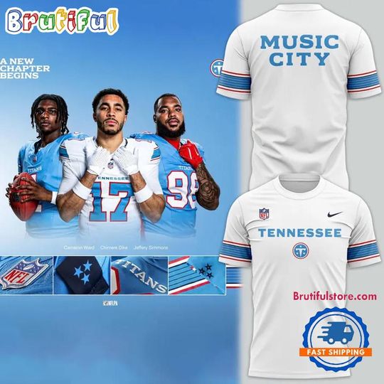 Tennessee Titans Music City White Uniform 2026 T Shirt