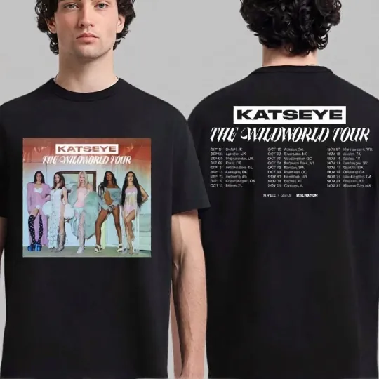 Katseye Tour 2026 Double Sided T-Shirt – The Wildworld Schedule Dates Gift for Fans