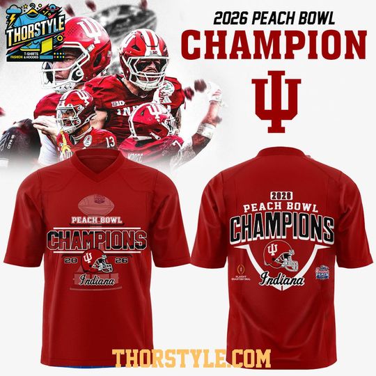 Indiana Hoosiers Peach Bowl Champion 2026 Football Jersey