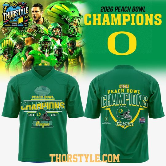 Oreg ducks Peach Bowl Champion 2026 Football Jersey