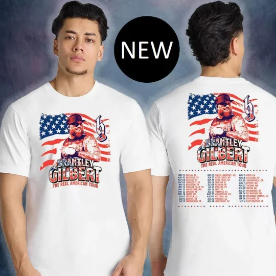 Brantley Gilbert The Real American Tour 2026 Double Sided Unisex T-Shirt