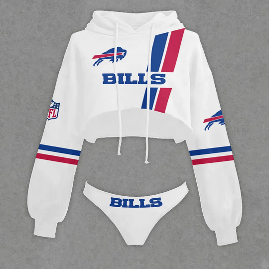 Buffalo Bills Cropped Hoodie And Bottom Set