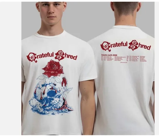 Grateful Dead Shred Heads North 2026 Tour T-Shirt Two Sided
