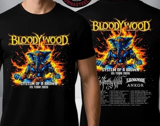 Bloodywood SYSTEM OF DOWN US Tour 2026 Double Sided T-Shirt