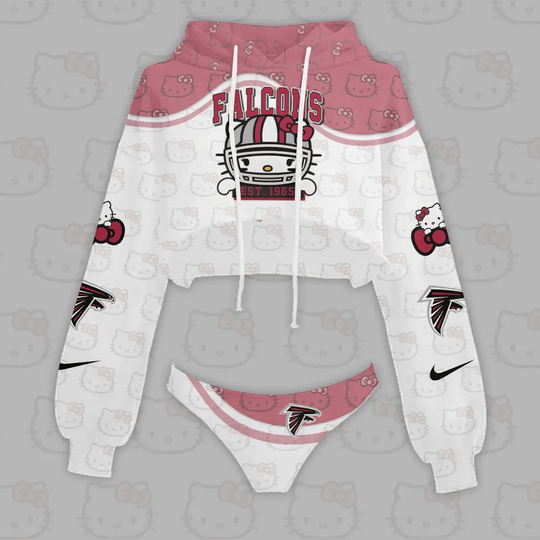Atlanta Falcons Cropped Hoodie And Bottom Set