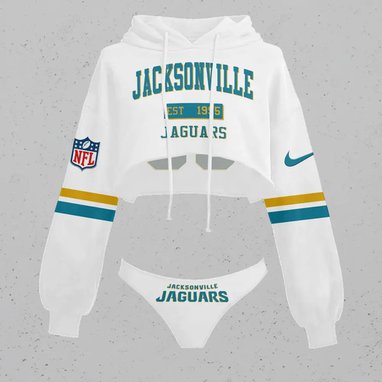 Jacksonville Jaguars Cropped Hoodie & Bottom Set -