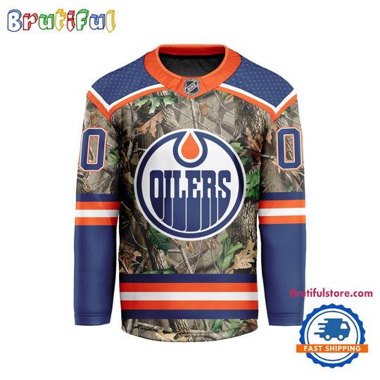 Personalized Edmonton Oilers Special Realtree Camo Hunting Hockey Jersey