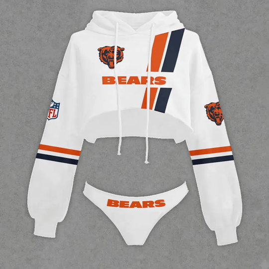 Chicago Bears Cropped Hoodie & Bottom Set