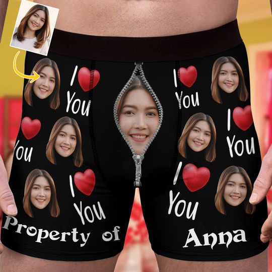 Personalized Men's Boxer Briefs with Custom Face Photo