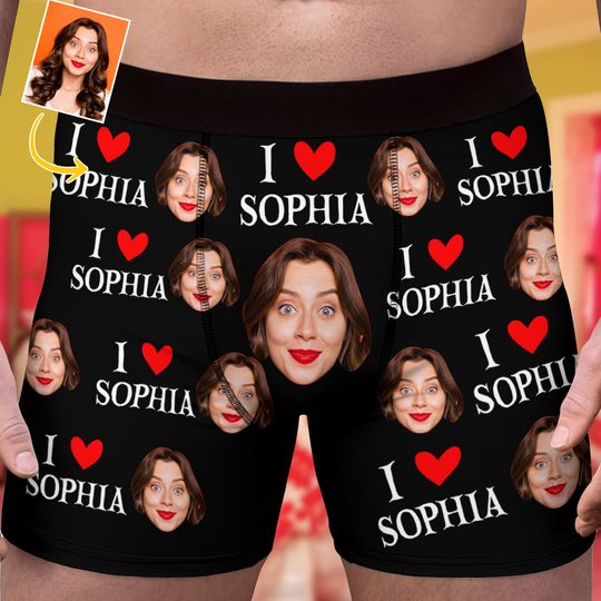 Custom Face Boxer Briefs for Men, Gift for Boyfriend