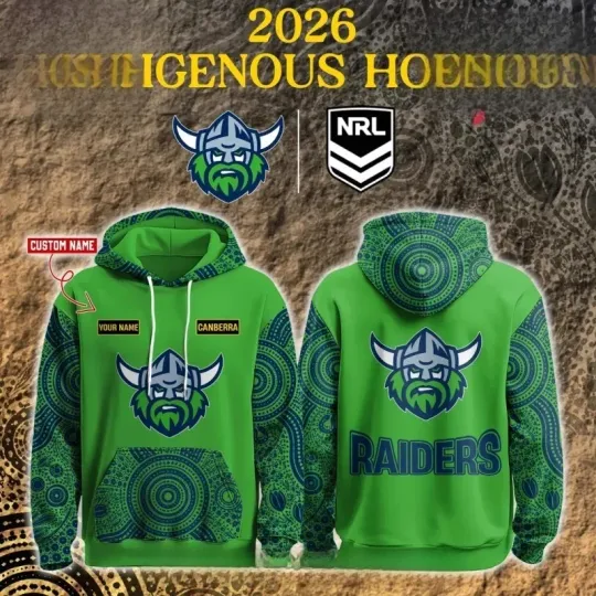 Canberra Raiders 2026 Indigenous Heritage Personalized Custom Hoodie