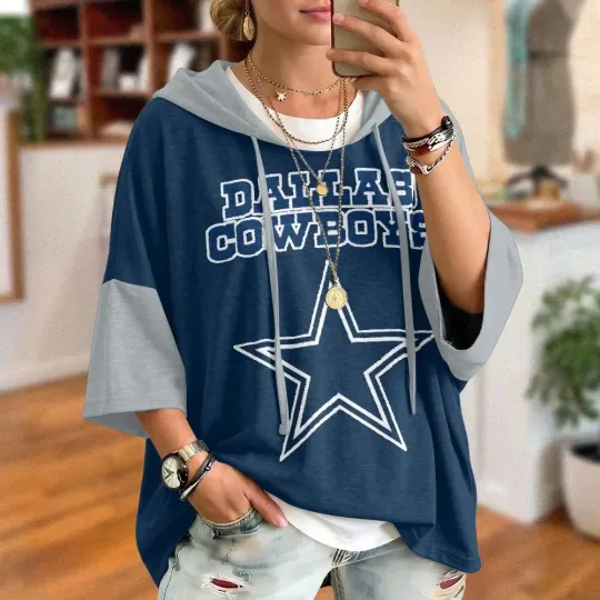 Dallas Cowboys Oversized Short Sleeve Hoodie