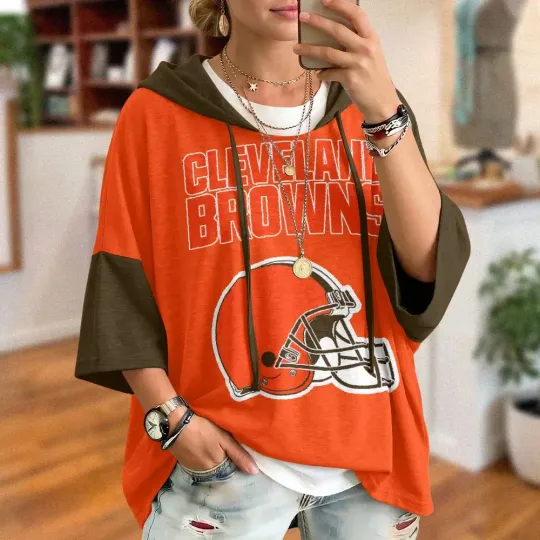 Cleveland Browns Oversized Short Sleeve Hoodie