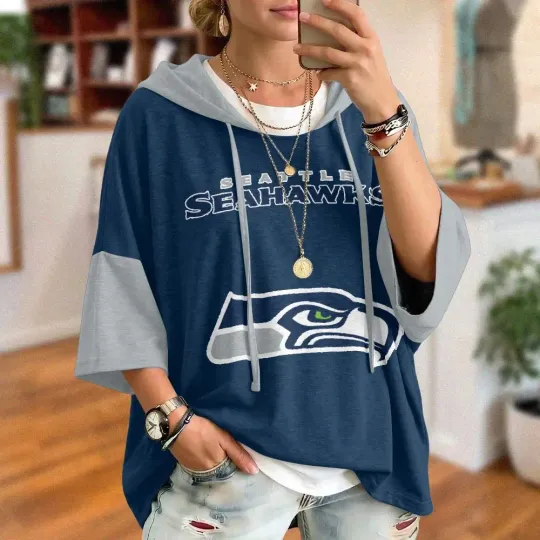 Seattle Seahawks Oversized Short Sleeve Hoodie