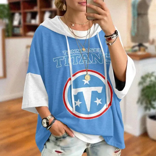 Tennessee Titans Oversized Short Sleeve Hoodie