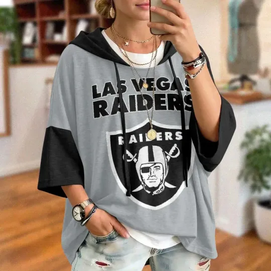 Las Vegas Raiders Oversized Short Sleeve Hoodie