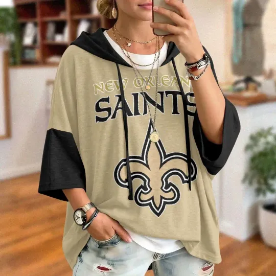 New Orleans Saints Oversized Short Sleeve Hoodie