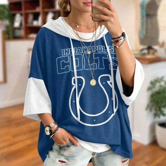 Indianapolis Colts Oversized Short Sleeve Hoodie