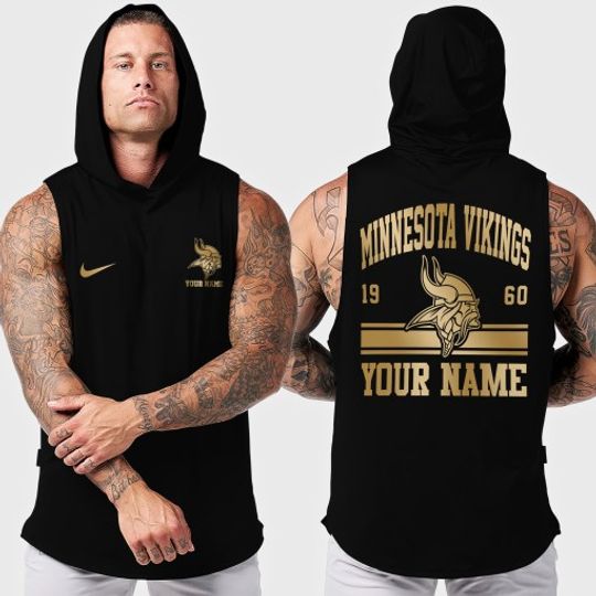 Minnesota Vikings Men Workout Hooded Tank Top