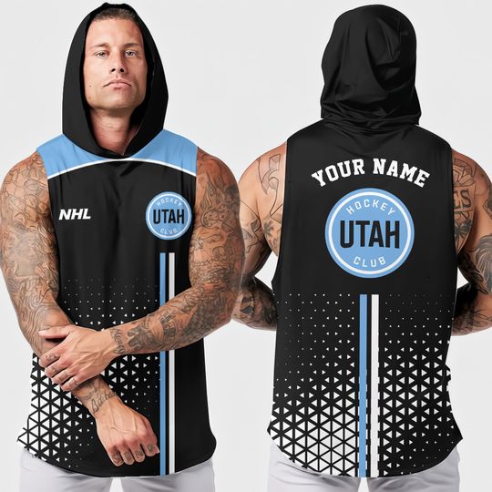 Utah Hockey Club Men's Sleeveless Hoodie Tank Top Summer Fitness Training Athletic Top