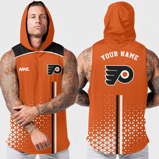 Philadelphia Flyers Men’s Sleeveless Hoodie for Workout and Summer Fitness