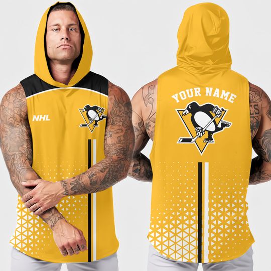Pittsburgh Penguins Men’s Sleeveless Hoodie for Workout and Fitness