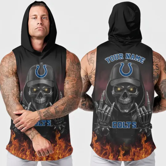 Indianapolis Colts Men’s Sleeveless Workout Hoodie Tank Top