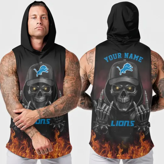 Detroit Lions Men’s Sleeveless Hoodie Tank Top